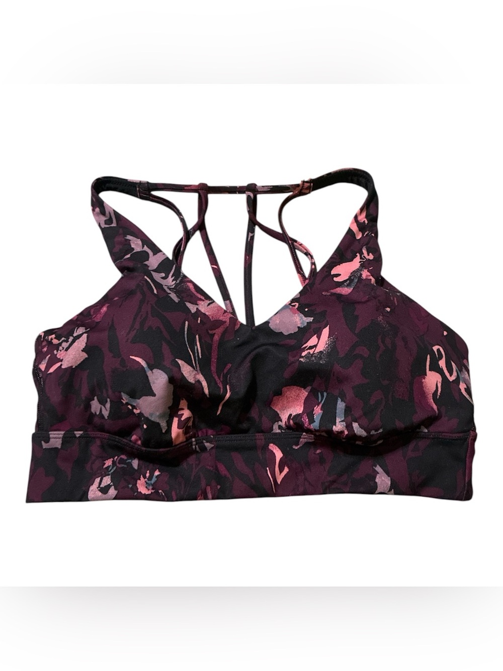 all in motion Plum & Pink Floral Strappy Sports Bralette